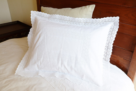 English Eyelet Embroidered Pillow Shams. Standard Shams